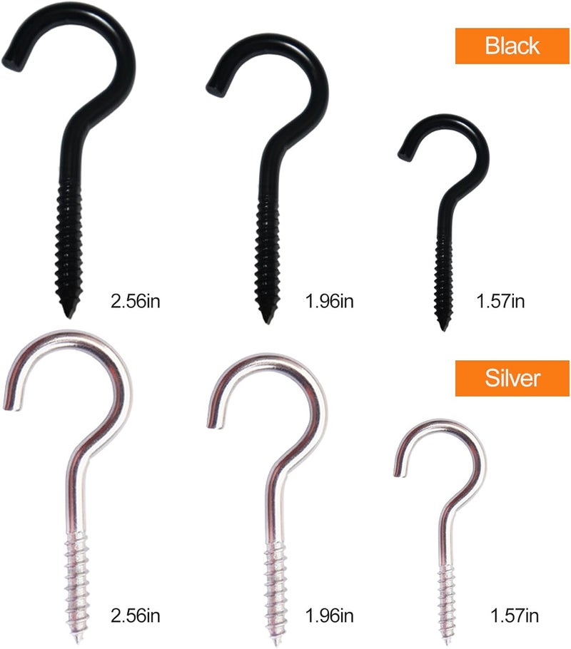 Wexecon 30 Pieces Stainless Steel Screw in Hooks for Hanging,Ceiling Hooks Cup Hook Screw for Hanging Christmas Lights LED Lights Outdoor Christmas Thanksgiving Decorations Indoor(Silver,1.57") - Image 4